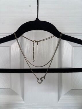 J. Crew Factory Silver-Tone Layered Necklace with Interlocking Rings